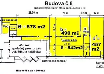 Pronájem skladového prostoru v modernizovaném areálu v Písku, výměra 542 m2